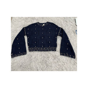Jonathan Simkhai Navy Matador Embellished Sweater Sz S